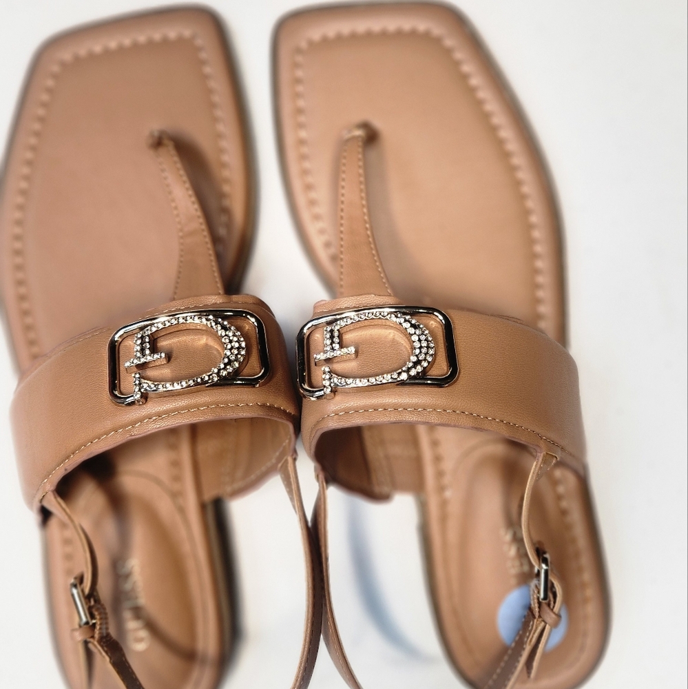 GUESS Women Strap Sandal With Fancy Letter G EMBLEM casual Outdoor sandals In Br